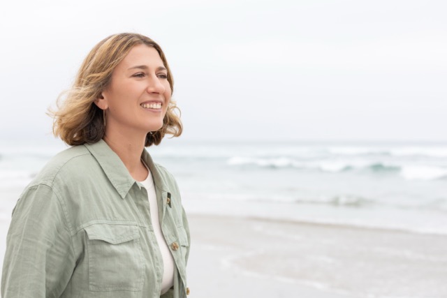 Vera McGrath on the beach in Carlsbad